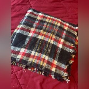 Plaid blanket scarf